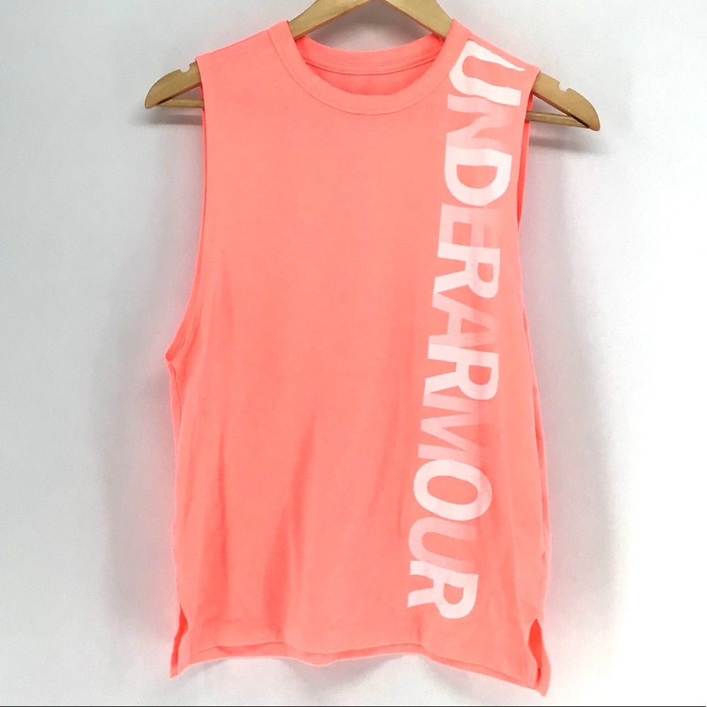 Under Armour Heatgear Coral Pink Graphic Tank Top